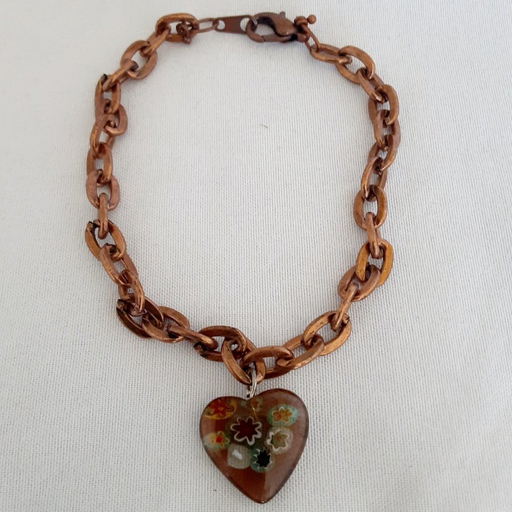 Vintage cooper Murano charm bracelet